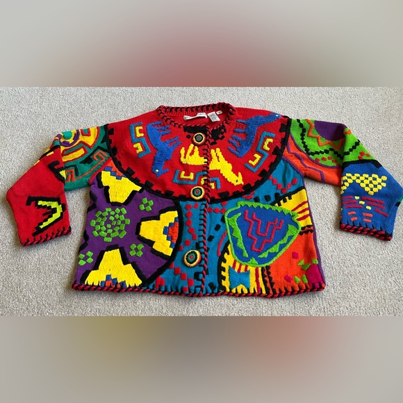 Michael Simon Sweaters - Price FIRM Michael Simon L XL OS Llama Embroidered Sweater Cardigan mothers day